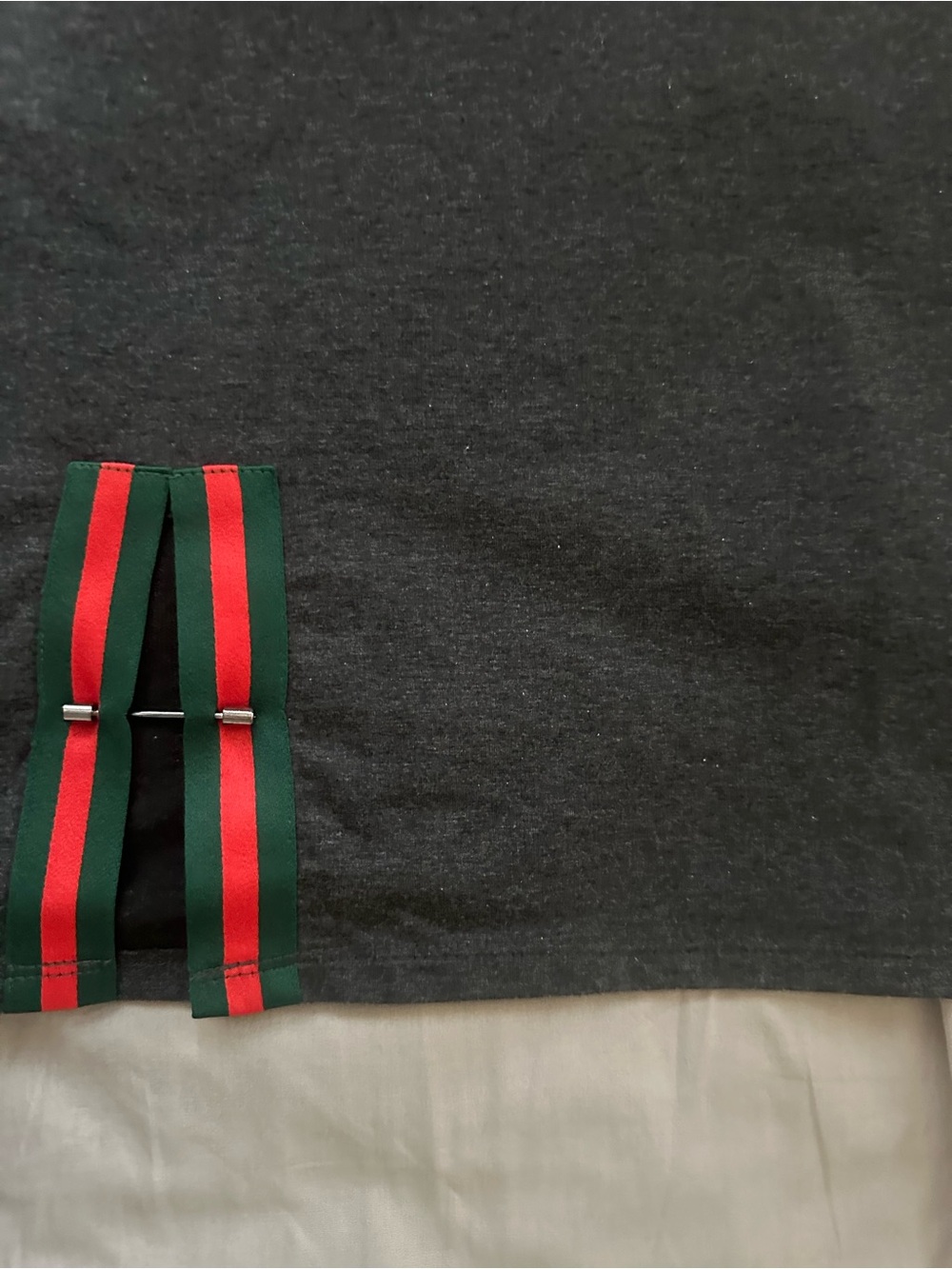 Gray women Short Sleeve dress Green Straps - Picture 3 of 3